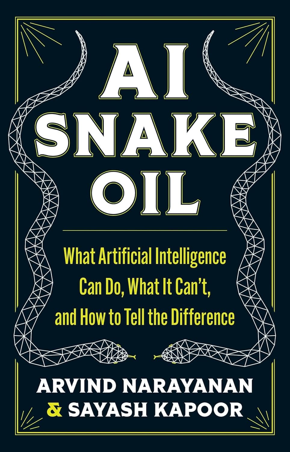 AI Snake Oil: What Artificial Intelligence Can Do, What It Can’t, and How to Tell the Difference by Arvind Narayanan - Book cover